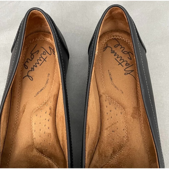 Natural Soul Gracee Size 9.5 Black All Thru Comfort Loafers Moccasins Flats - Picture 8 of 12
